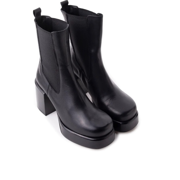 L’intervalle Banton Black Leather Boots EU 37 - Picture 1 of 8